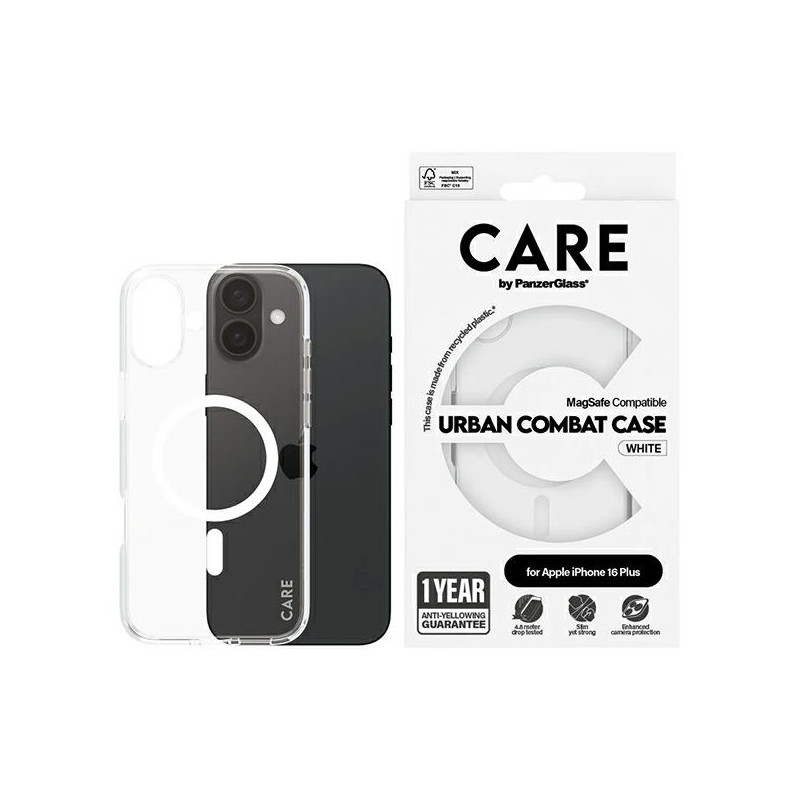 CARE by PanzerGlass Flagship Case iPhone 16 Plus 6,7" baltas / baltas MagSafe 1339
