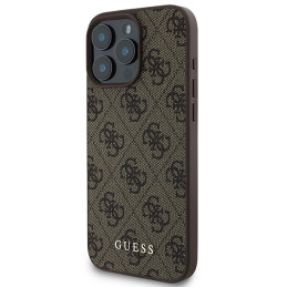 Guess 4G Classic dėklas, skirtas iPhone 16 Pro Max - rudas