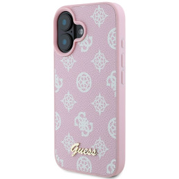 Guess Peony Script Logo MagSafe dėklas iPhone 16 Plus - rožinis