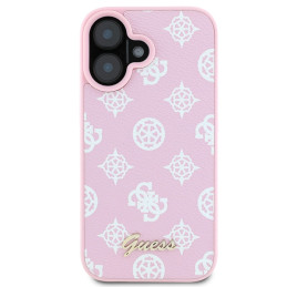 Guess Peony Script Logo MagSafe dėklas iPhone 16 Plus - rožinis