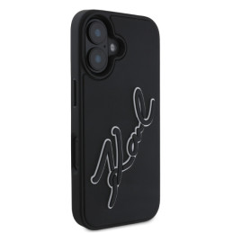 Karl Lagerfeld 3D Rubber Signature dėklas iPhone 16 - juodas