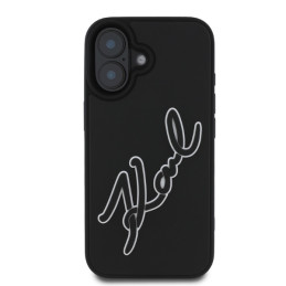 Karl Lagerfeld 3D Rubber Signature dėklas iPhone 16 - juodas