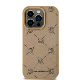 Karl Lagerfeld Magsafe Karl Head dėklas iPhone 15 Pro - smėlio spalvos