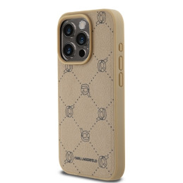 Karl Lagerfeld Magsafe Karl Head dėklas iPhone 15 Pro - smėlio spalvos