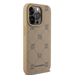 Karl Lagerfeld Magsafe Karl Head dėklas iPhone 15 Pro - smėlio spalvos