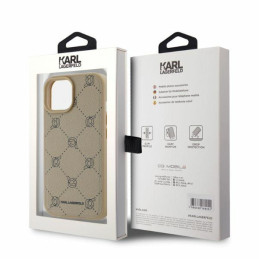Karl Lagerfeld Magsafe Karl Head dėklas iPhone 15 - smėlio spalvos