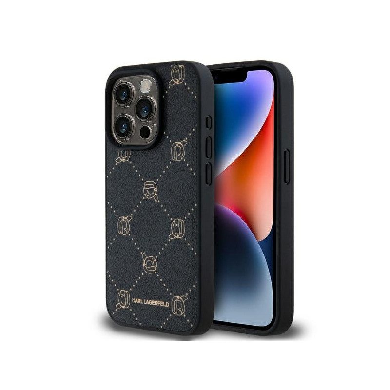 Karl Lagerfeld Magsafe Karl Head dėklas iPhone 15 Pro Max - juodas