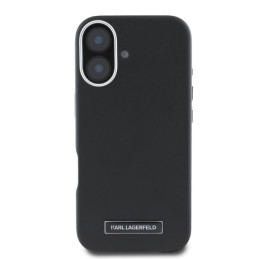 Karl Lagerfeld FW Metal Plate MagSafe dėklas iPhone 16 - juodas