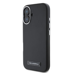 Karl Lagerfeld FW Metal Plate MagSafe dėklas iPhone 16 - juodas