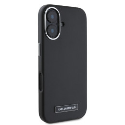 Karl Lagerfeld FW Metal Plate MagSafe dėklas iPhone 16 - juodas