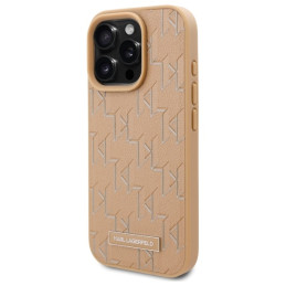 Karl Lagerfeld Hot Stamp Magsafe dėklas iPhone 16 Pro Max - smėlio spalvos