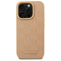 Karl Lagerfeld Hot Stamp Magsafe dėklas iPhone 16 Pro Max - smėlio spalvos