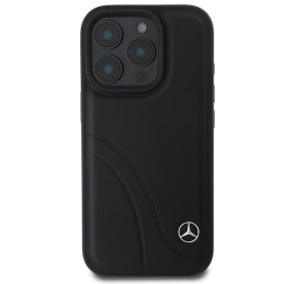 Mercedes MB Curved Stitches Odinis dėklas iPhone 16 Pro - juodas