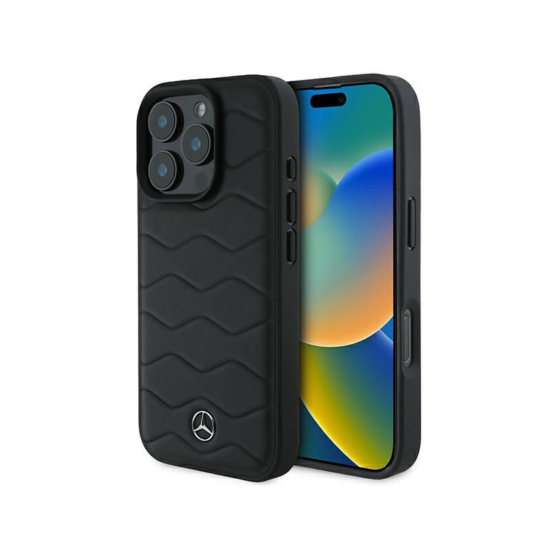 Mercedes MB Waves Odinis dėklas iPhone 16 Pro - juodas