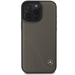 Mercedes MB Curved Stitches Odinis dėklas iPhone 16 Pro Max - rudas