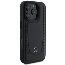 Mercedes Leather Urban dėklas iPhone 16 Pro Max - juodas