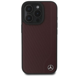 Mercedes MB medžio imitacijos MagSafe dėklas iPhone 16 Pro - raudonas