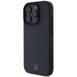 Mercedes tekstūruotos ir paprastos odos MagSafe dėklas iPhone 16 Pro Max - tamsiai mėlynas