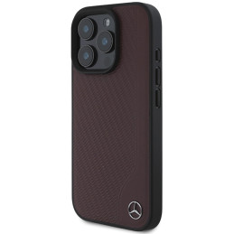 Mercedes MB medžio imitacijos MagSafe dėklas iPhone 16 Pro Max - raudonas