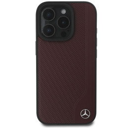 Mercedes MB medžio imitacijos MagSafe dėklas iPhone 16 Pro Max - raudonas