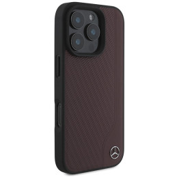 Mercedes MB medžio imitacijos MagSafe dėklas iPhone 16 Pro Max - raudonas