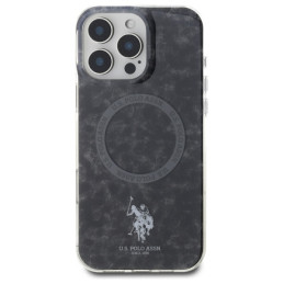 US Polo IML Ring MagSafe dėklas iPhone 16 Pro - juodas
