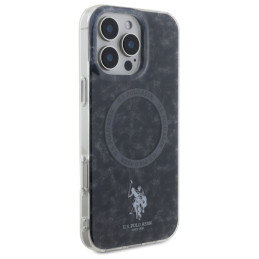 US Polo IML Ring MagSafe dėklas iPhone 16 Pro - juodas