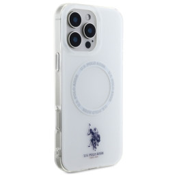 US Polo IML Ring MagSafe dėklas iPhone 16 Pro - baltas