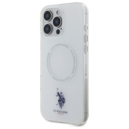 US Polo IML Ring MagSafe dėklas iPhone 16 Pro Max - baltas