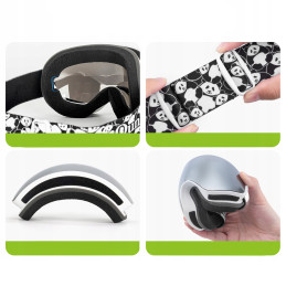 „Qunature Panda“ slidinėjimo akiniai suaugusiems – juodi/ balti