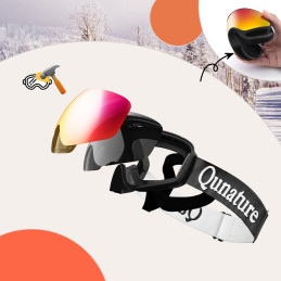 Qunature Black vaikiški slidinėjimo akiniai (M/ L dydis) - juodi