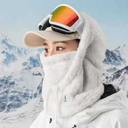 Qunature Arctic Velvet slidinėjimo balaklava L dydis - balta
