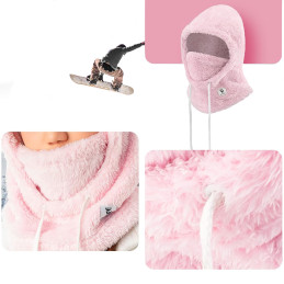 Qunature Arctic Velvet slidinėjimo balaklava L dydis - rožinė