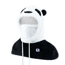 Qunature Panda slidinėjimo balaklava vaikams/ suaugusiesiems, M dydis - juoda/ balta