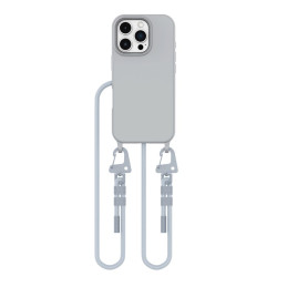 Tech-Protect MagNecklace MagSafe dėklas su dirželiu, skirtas iPhone 16 Pro – pilkas