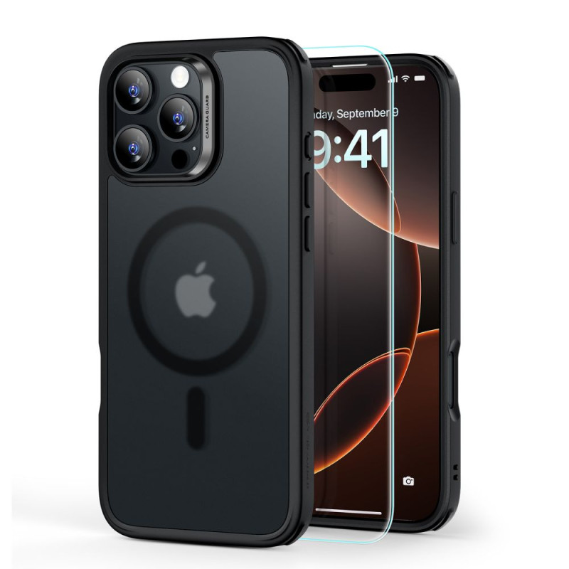 ESR Classic Hybrid Halolock MagSafe dėklas + grūdintas stiklas skirtas iPhone 16 Pro - permatomas