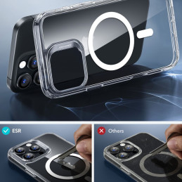 ESR Classic Hybrid Halolock MagSafe dėklas + grūdintas stiklas skirtas iPhone 16 Pro Max - skaidrus
