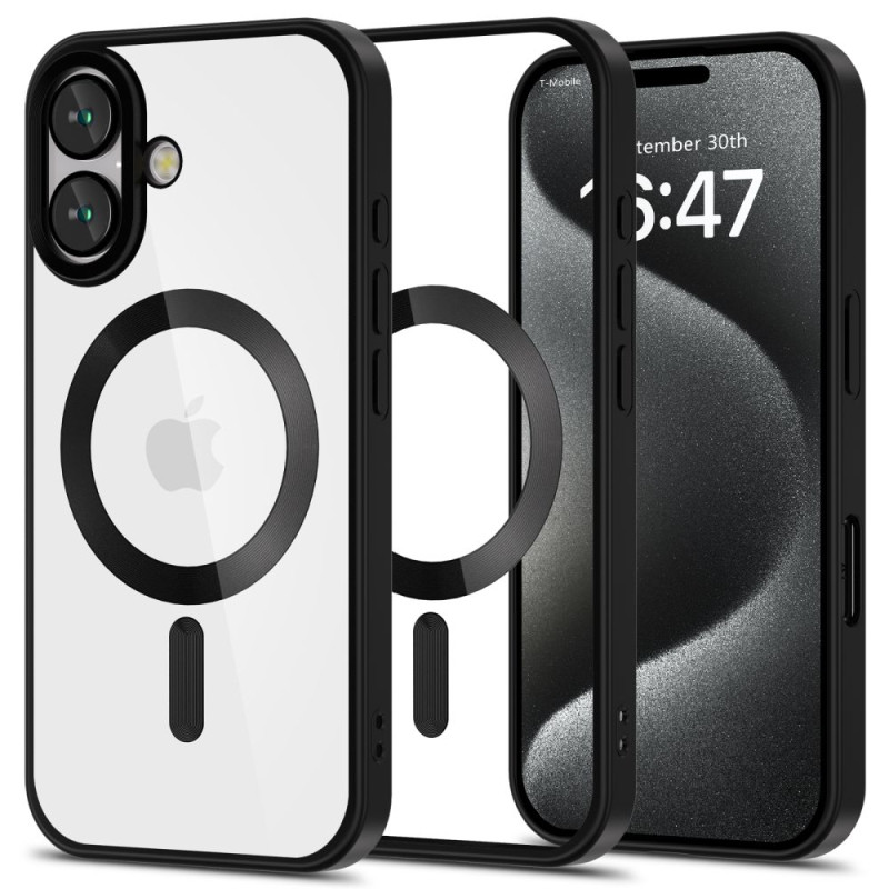 Tech-Protect MagFlex MagSafe dėklas iPhone 16 - skaidrus su juodu rėmeliu