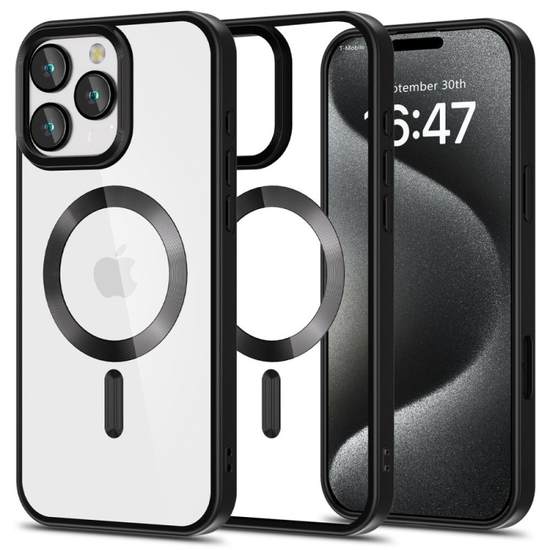 Tech-Protect MagFlex MagSafe dėklas iPhone 16 Pro - skaidrus su juodu rėmeliu