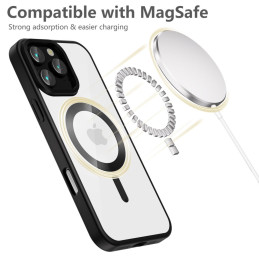 Tech-Protect MagFlex MagSafe dėklas iPhone 16 Pro - skaidrus su juodu rėmeliu