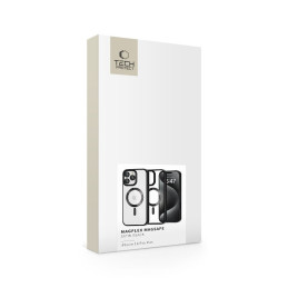 Tech-Protect MagFlex MagSafe dėklas iPhone 16 Pro Max - skaidrus su juodu rėmeliu