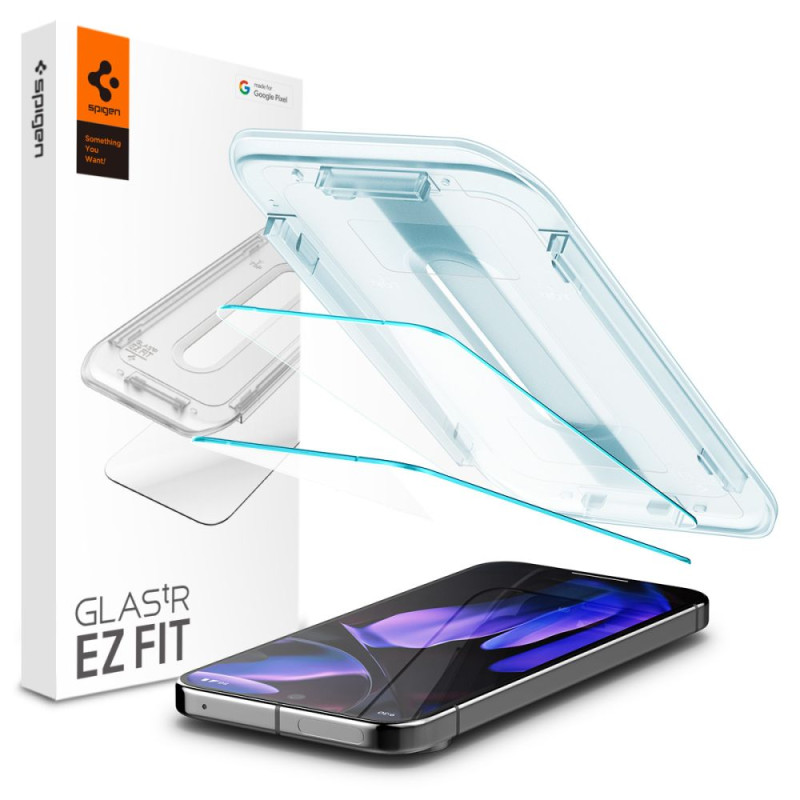 Spigen Glas.tR EZ Fit grūdintas stiklas su aplikatoriumi, skirtas Google Pixel 9 Pro XL (2 vnt.)