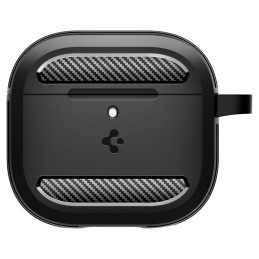 Spigen Rugged Armor dėklas, skirtas AirPods 4 – juodas