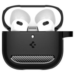 Spigen Rugged Armor dėklas, skirtas AirPods 4 – juodas
