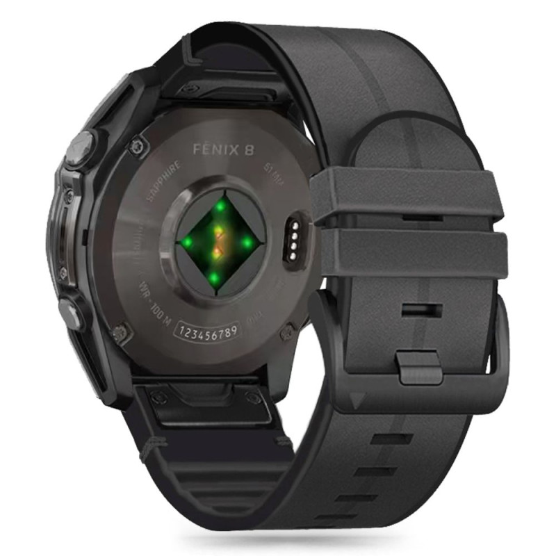 Tech-Protect silikoninis PU dirželis, skirtas Garmin Fenix 5X / 5X Plus / 6X / 6X Pro / 7X / 8 (51 mm) - juodas