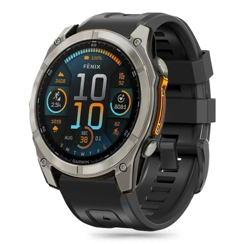 Tech-Protect silikoninis dirželis, skirtas Garmin Fenix 5X / 5X Plus / 6X / 6X Pro / 7X / 8 (51 mm) - juodas