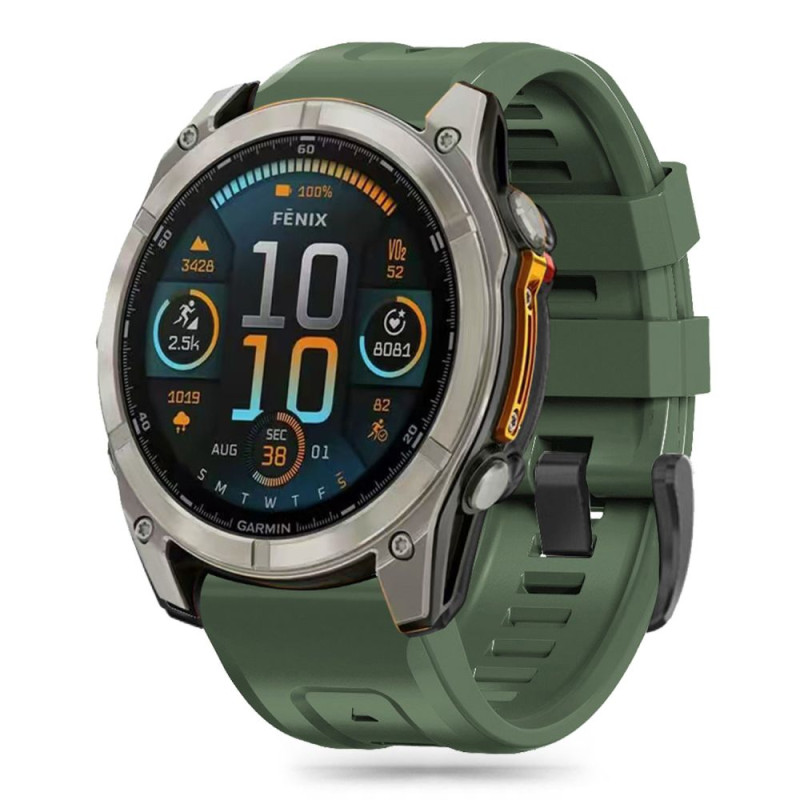 Tech-Protect silikoninis dirželis, skirtas Garmin Fenix 5X / 5X Plus / 6X / 6X Pro / 7X / 8 (51 mm) - žalias