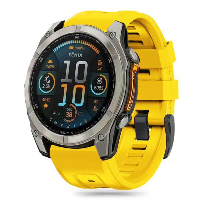 Tech-Protect silikoninis dirželis, skirtas Garmin Fenix 5X / 5X Plus / 6X / 6X Pro / 7X / 8 (51 mm) - geltonas