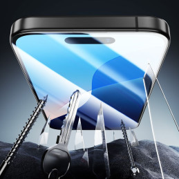 ESR Armorite grūdintas stiklas iPhone 16 su aplikatoriumi - su juodu rėmeliu