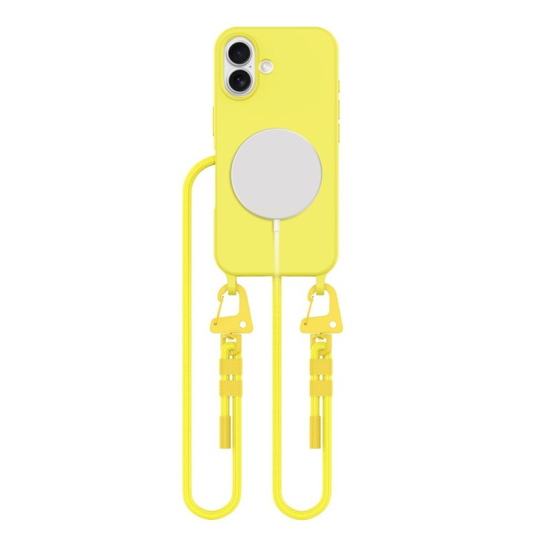 Tech-Protect MagNecklace MagSafe dėklas su dirželiu iPhone 16 - geltonas